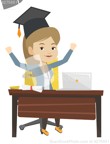 Image of Student using laptop for education.