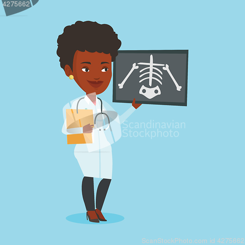 Image of Doctor examining radiograph vector illustration.