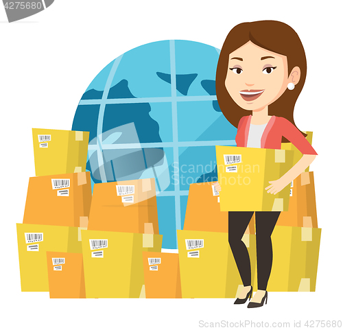 Image of Business worker of international delivery service.