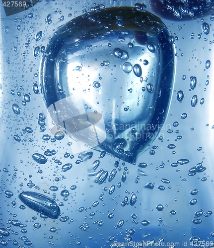 Image of Blue water with bubbles