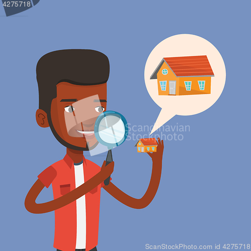 Image of Man looking for house vector illustration.