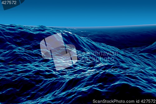 Image of Stormy sea at night