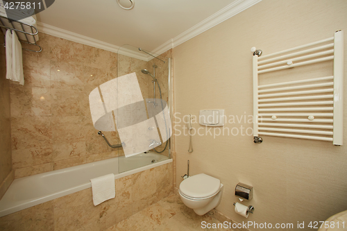 Image of Interior of a hotel bathroom