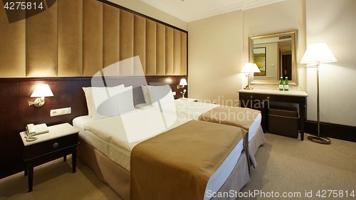 Image of Interior of a hotel bedroom