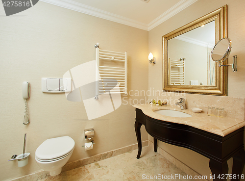 Image of Interior of a hotel bathroom