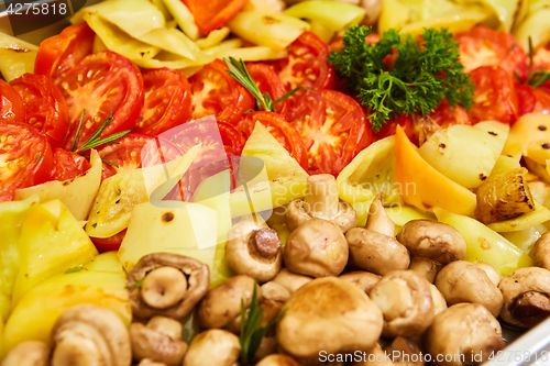 Image of Steamed vegetables close up