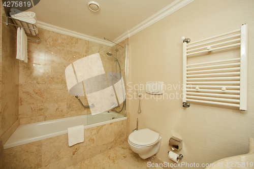 Image of Interior of a hotel bathroom