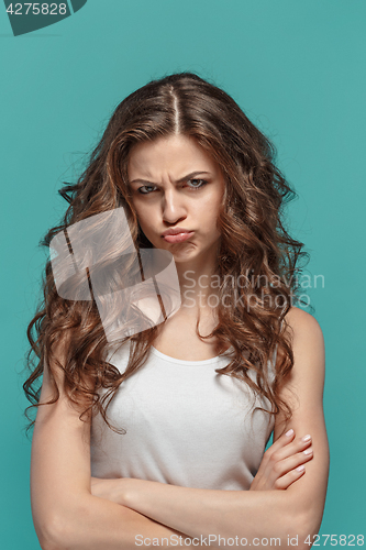 Image of The portrait of disgusted woman