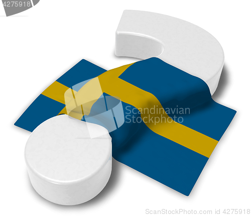 Image of question mark and flag of sweden - 3d illustration