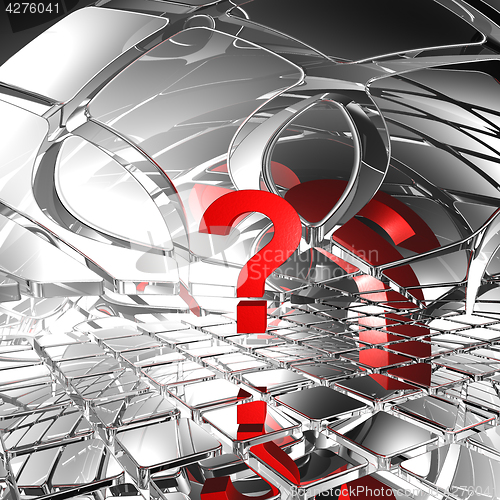 Image of question mark in abstract futuristic space - 3d illustration