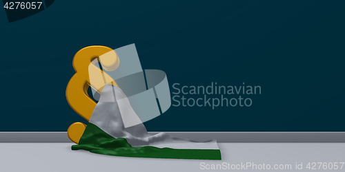 Image of paragraph symbol and flag of saxony - 3d rendering