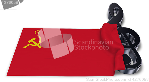 Image of clef and flag of the soviet union - 3d rendering