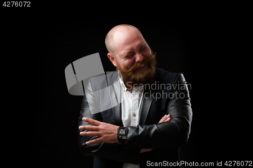 Image of Happy man with blinked eyes