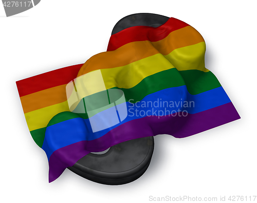 Image of paragraph symbol and rainbow flag - 3d rendering