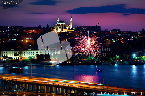 Image of Ataturk bridge and cityscape