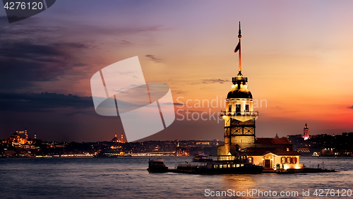 Image of Maiden Tower at sunset