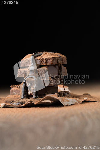 Image of Chocolate with syrup on table