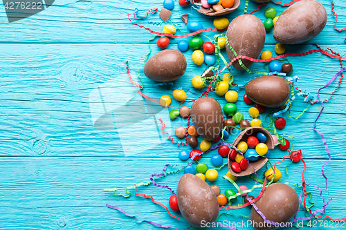 Image of Sweets-eggs from chocolate on table
