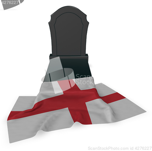 Image of gravestone and flag of england - 3d rendering