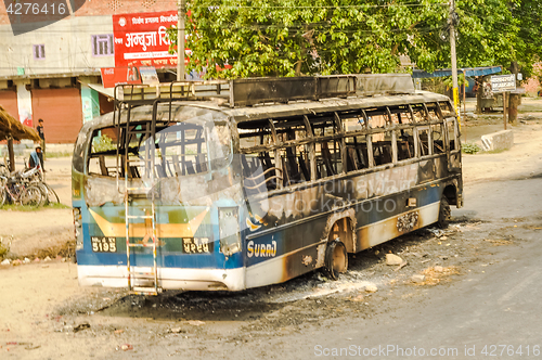 Image of Wreck of bus in Nepal