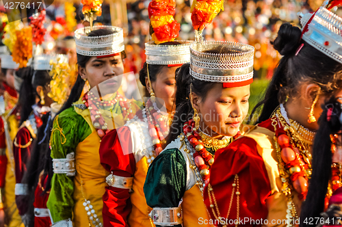 Image of Girls in beautiful dress in Meghalaya