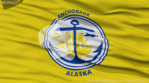 Image of Closeup of Anchorage City Flag