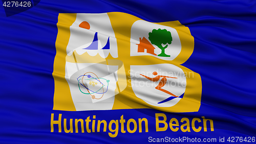 Image of Closeup of Huntington Beach City Flag