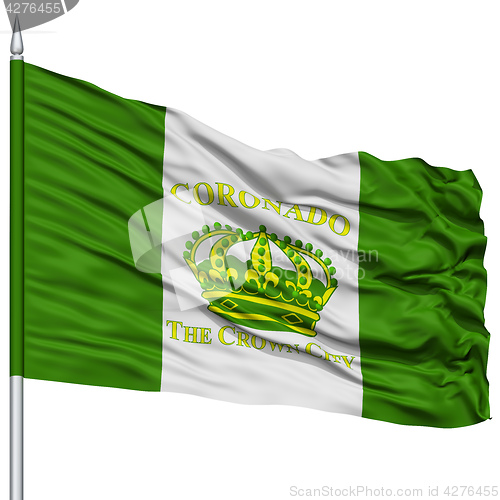 Image of Coronado City Flag on Flagpole, USA