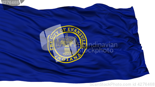 Image of Isolated Evansville City Flag, United States of America