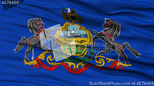 Image of Closeup Pennsylvania Flag, USA state