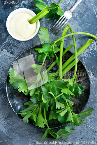 Image of celery with sauce