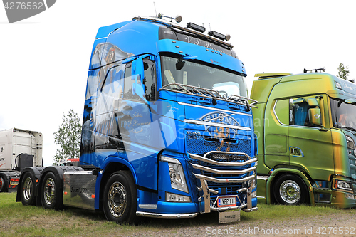 Image of Volvo FH500 Truck of Puurunen Finland 100 Years