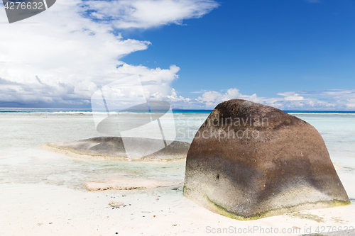 Image of island beach in indian ocean on seychelles