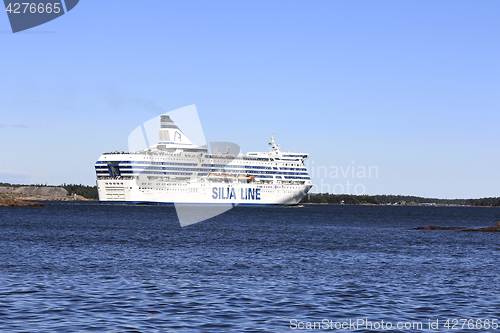 Image of Silja Symphony Cruise Ferry and Blue Sea