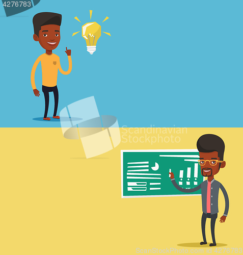 Image of Two educational banners with space for text.