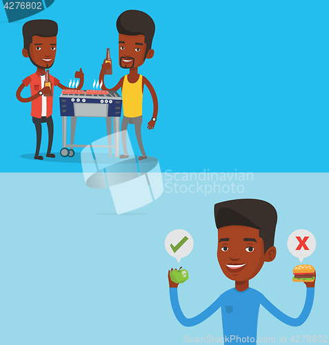 Image of Two food and drink banners with space for text.