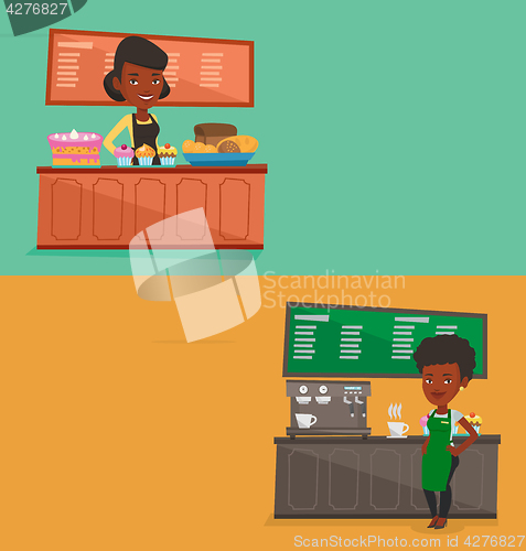 Image of Two business banners with space for text.