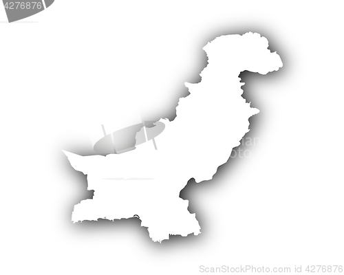 Image of Map of Pakistan with shadow