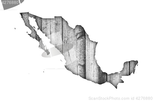 Image of Map of Mexico on weathered wood