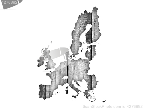 Image of Map of the EU on weathered wood