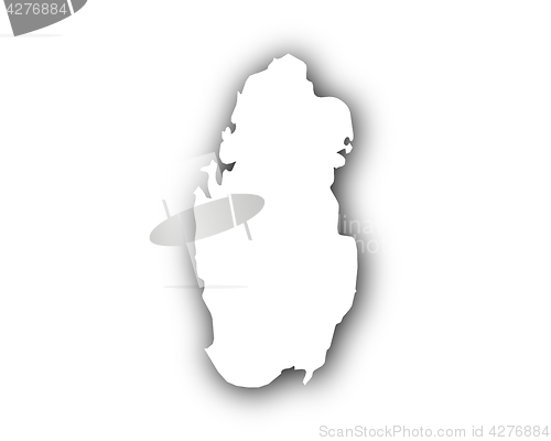 Image of Map of Qatar with shadow