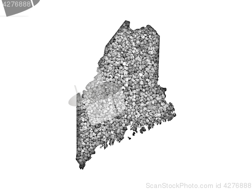 Image of Map of Maine on poppy seeds