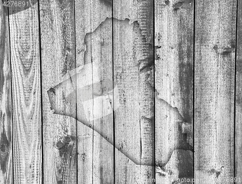 Image of Map of Iraq on weathered wood