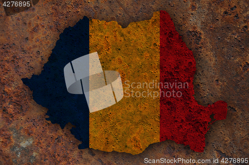 Image of Textured map of Romania in nice colors