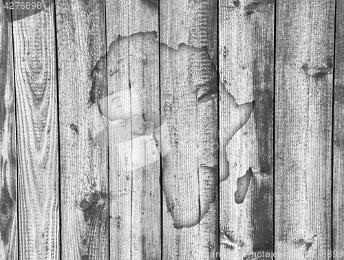 Image of Map of Africa on weathered wood