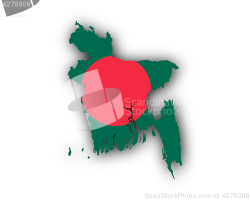 Image of Map and flag of Bangladesh
