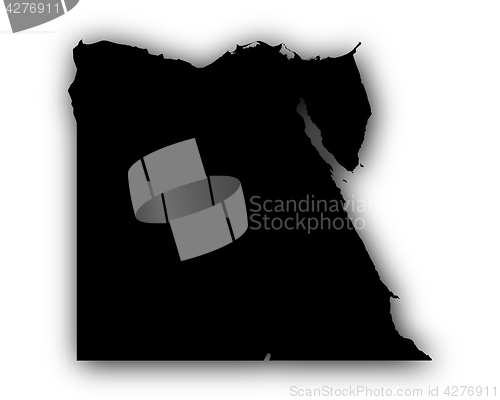 Image of Map of Egypt with shadow