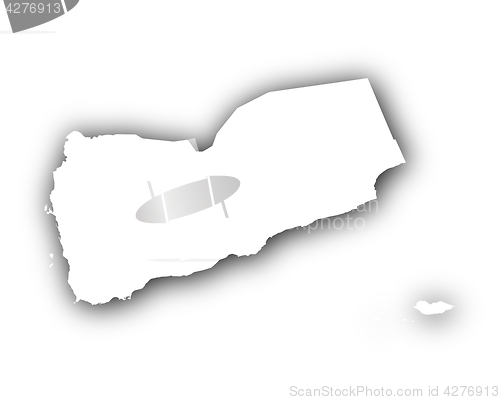 Image of Map of Yemen with shadow