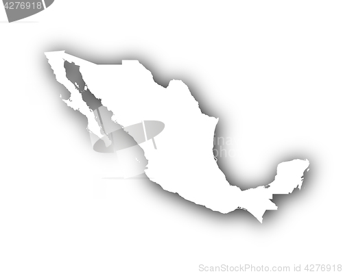 Image of Map of Mexico with shadow