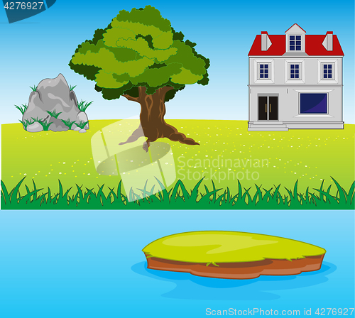 Image of House beside yard